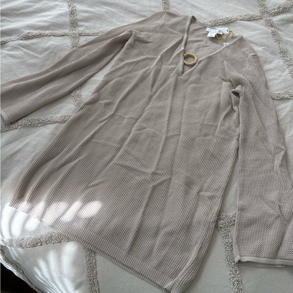 Nwt House of Harlow 1960 Taupe V-Neck Sweater
